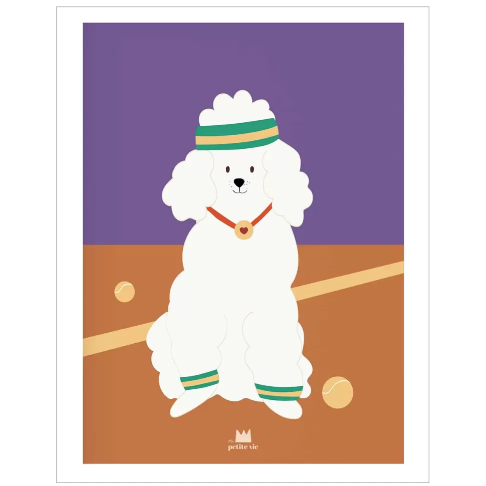 Ma petite vie Décoration>Affiche Caniche Tennis - 40 x 30 cm