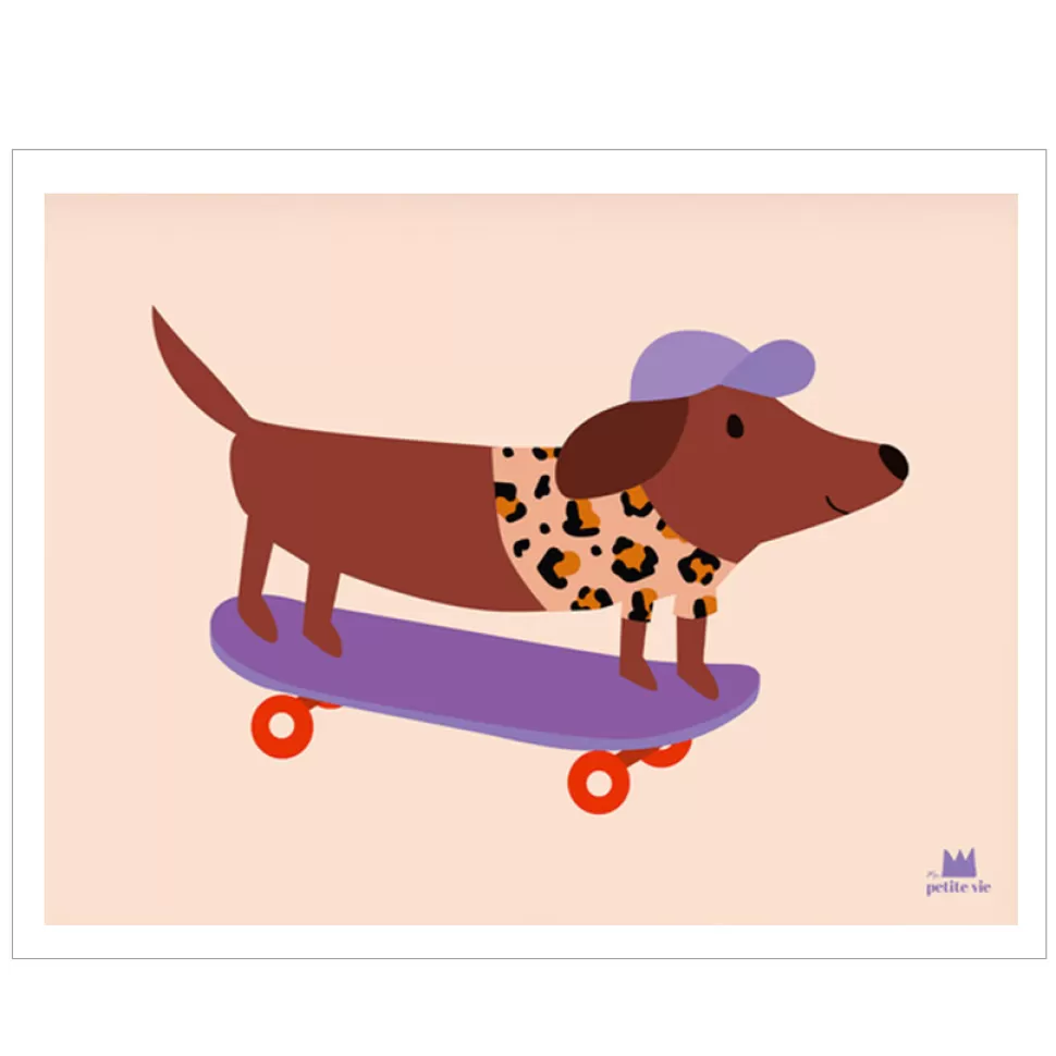 Ma petite vie Décoration>Affiche Chien Skateur - 30 x 40 cm