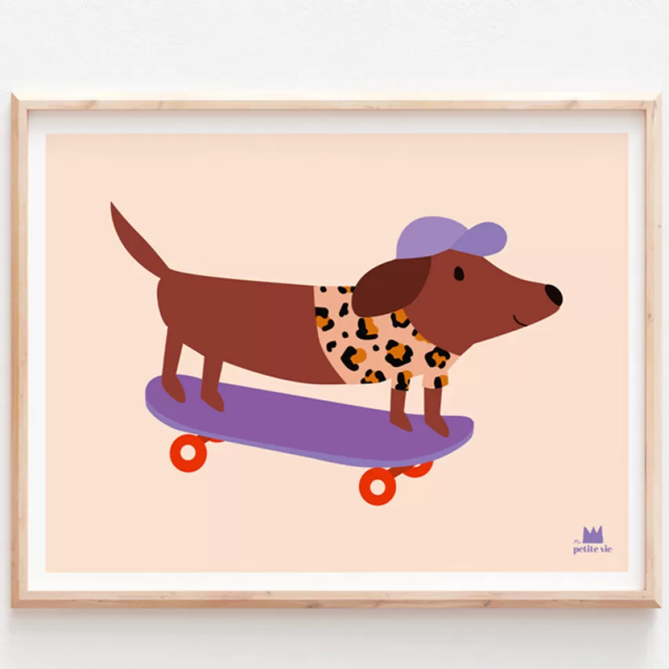 Ma petite vie Décoration>Affiche Chien Skateur - 30 x 40 cm