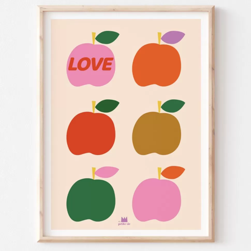 Ma petite vie Décoration>Affiche Love Pommes - 40 x 30 cm