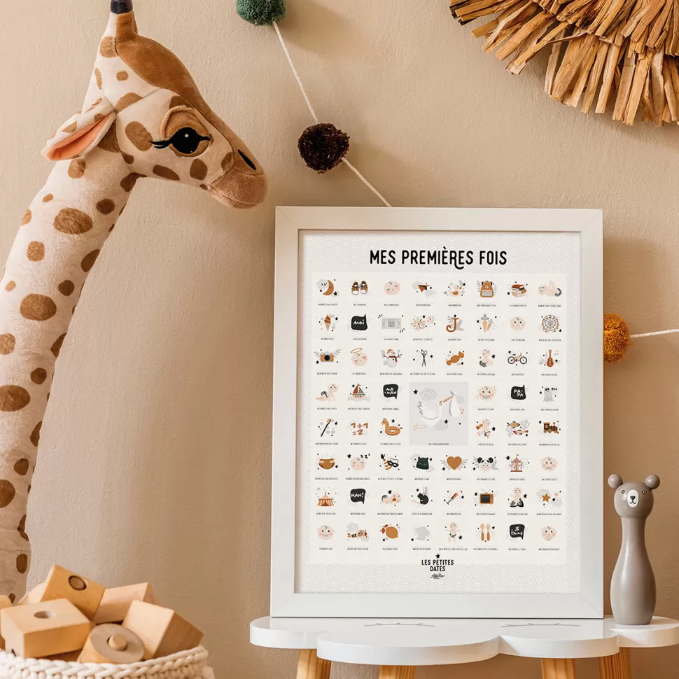 Les Petites Dates Décoration>Affiche Mes Premières Fois Papa et Papa Peaux Claires - 50 x 40 cm