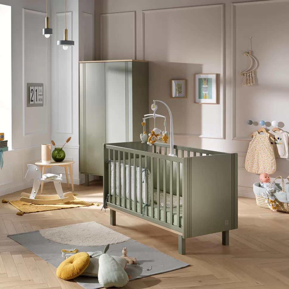 Sauthon Meuble Bébé>Armoire 2 Portes Eléonore - Kaki