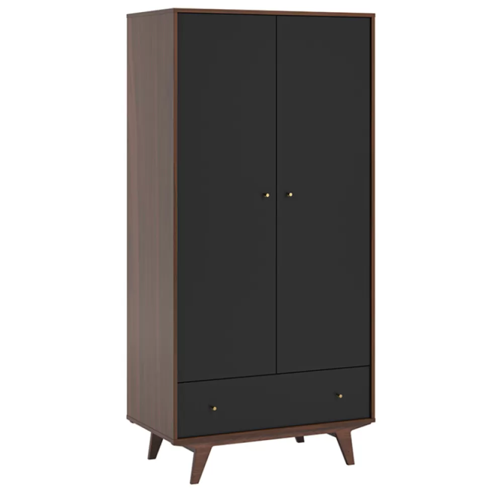 Vox Meubles Meuble Bébé>Armoire 2 Portes Mid - Noix et Noir