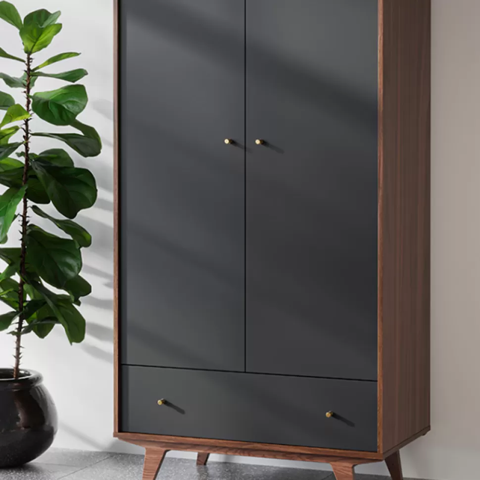 Vox Meubles Meuble Bébé>Armoire 2 Portes Mid - Noix et Noir