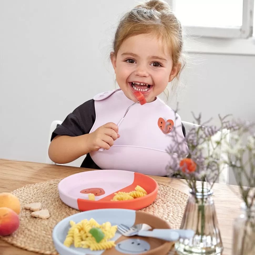 LÄSSIG Repas>Assiette en Silicone Happy Rascals - Smile
