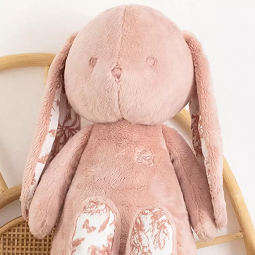 Tartine et Chocolat Peluche>Augustin le Lapin - Toile de Jouy Rose Pêche