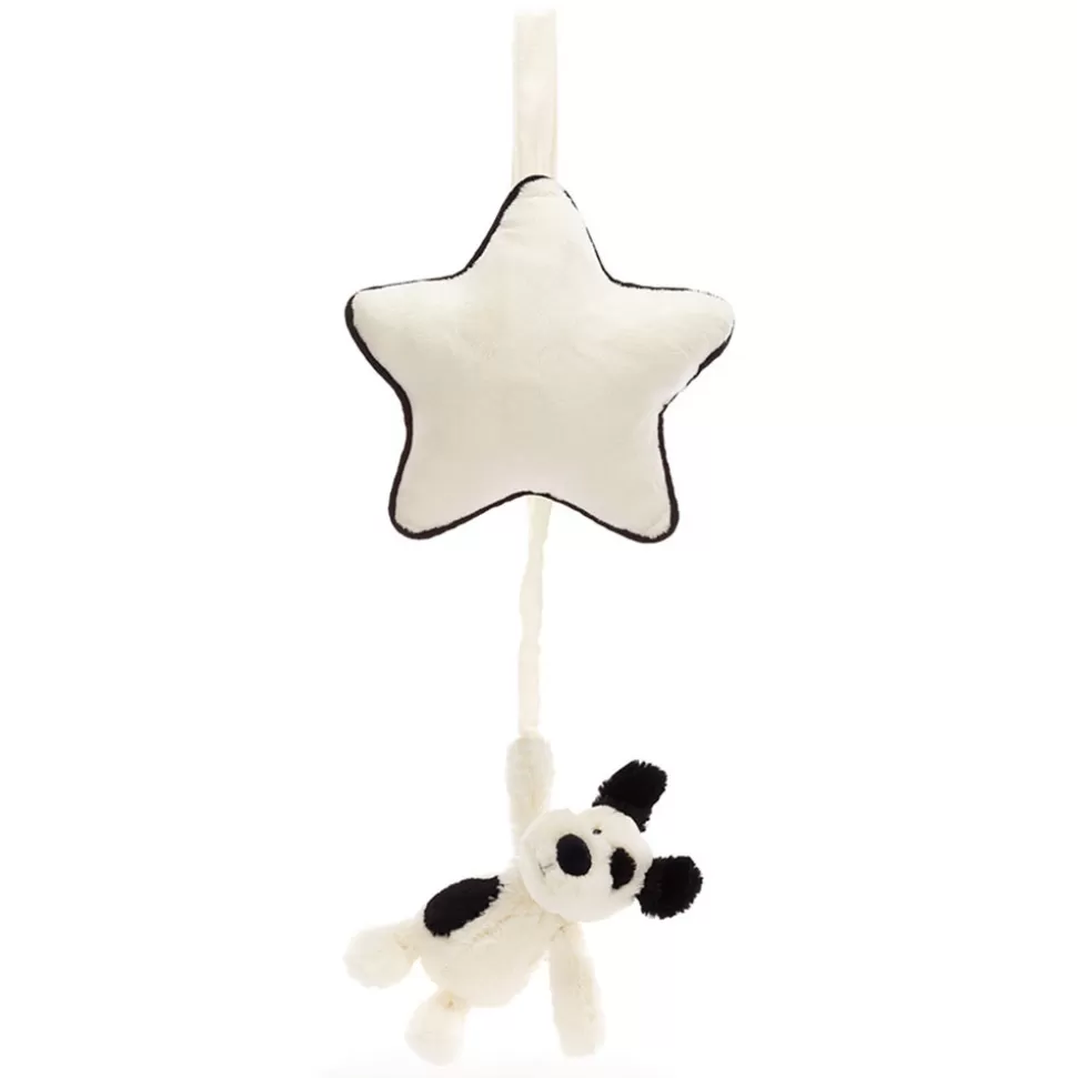 Jellycat Arche>Bashful Black and Cream Puppy - Musical Pull