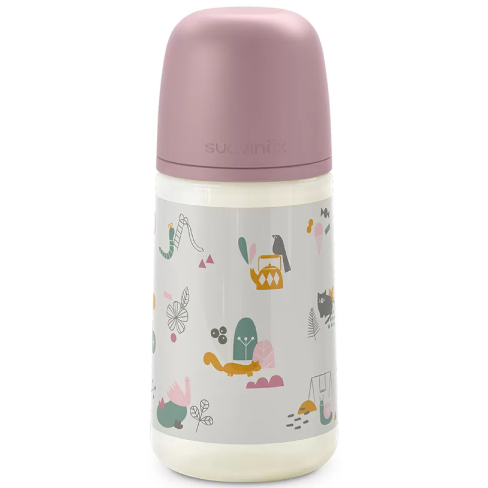 Suavinex Biberonnerie>Biberon Tétine Symétrique SX Pro Walk In The Park Rose - 270 ml