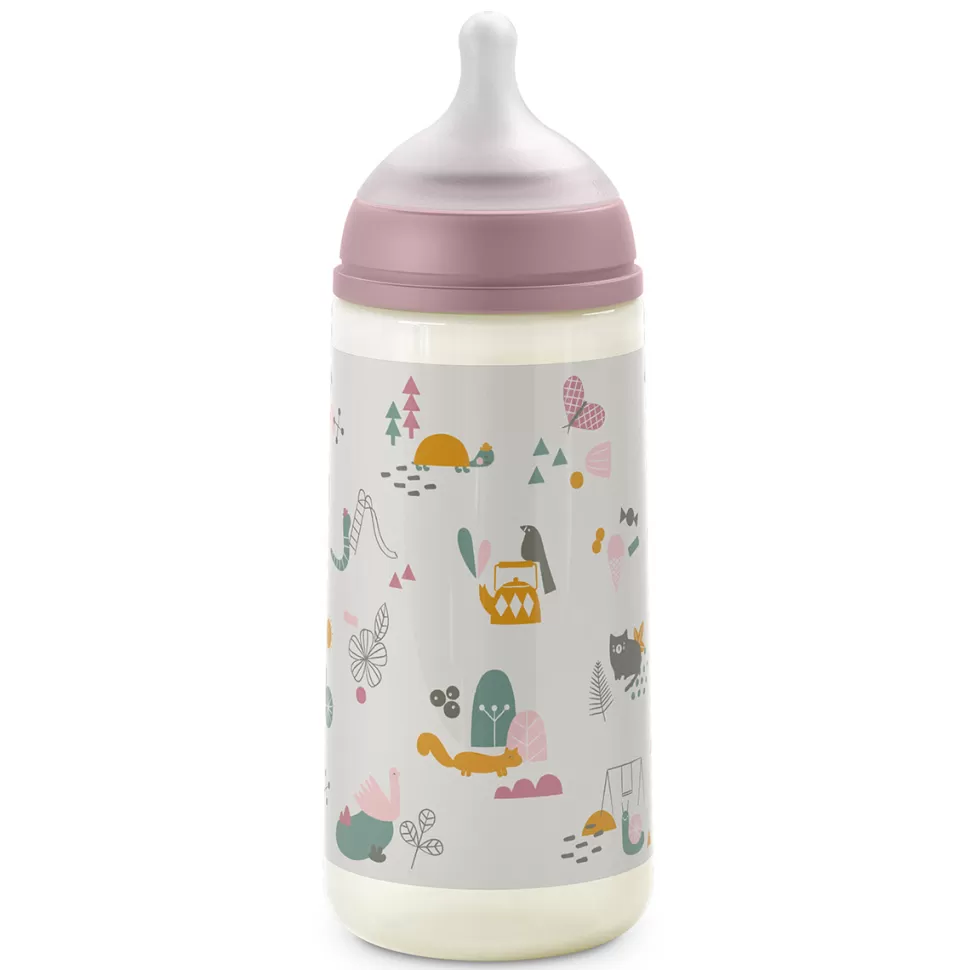 Suavinex Biberonnerie>Biberon Tétine Symétrique SX Pro Walk In The Park Rose - 360 ml