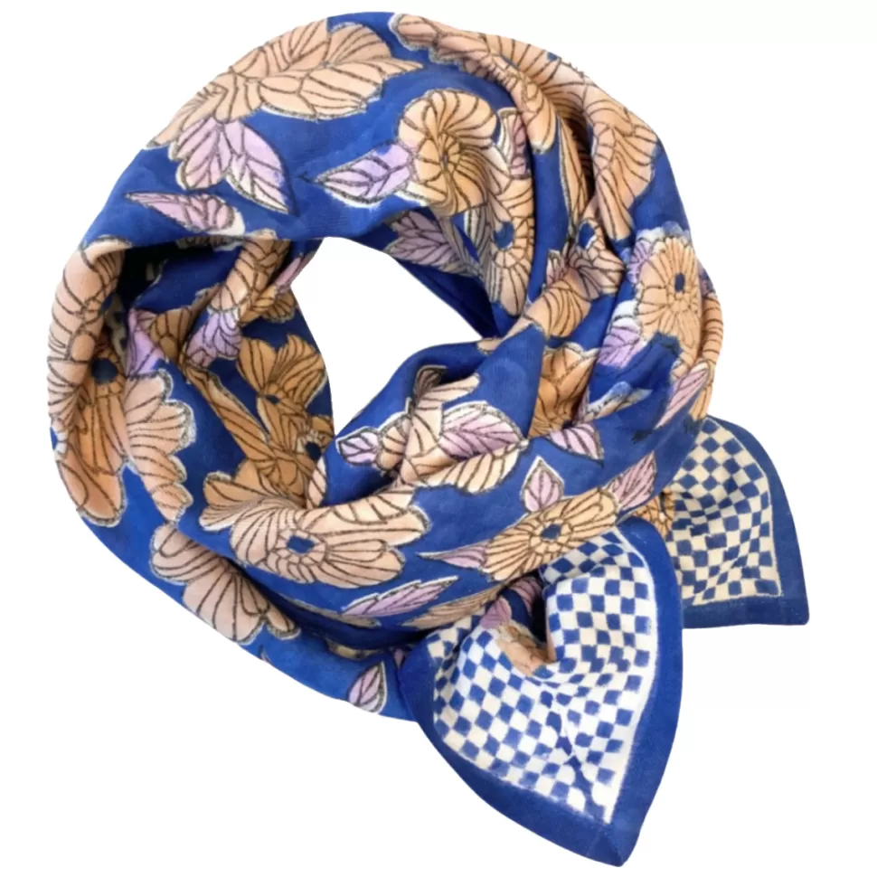 Apaches Parents>Big Foulard Latika Bloom - Bleu Klein