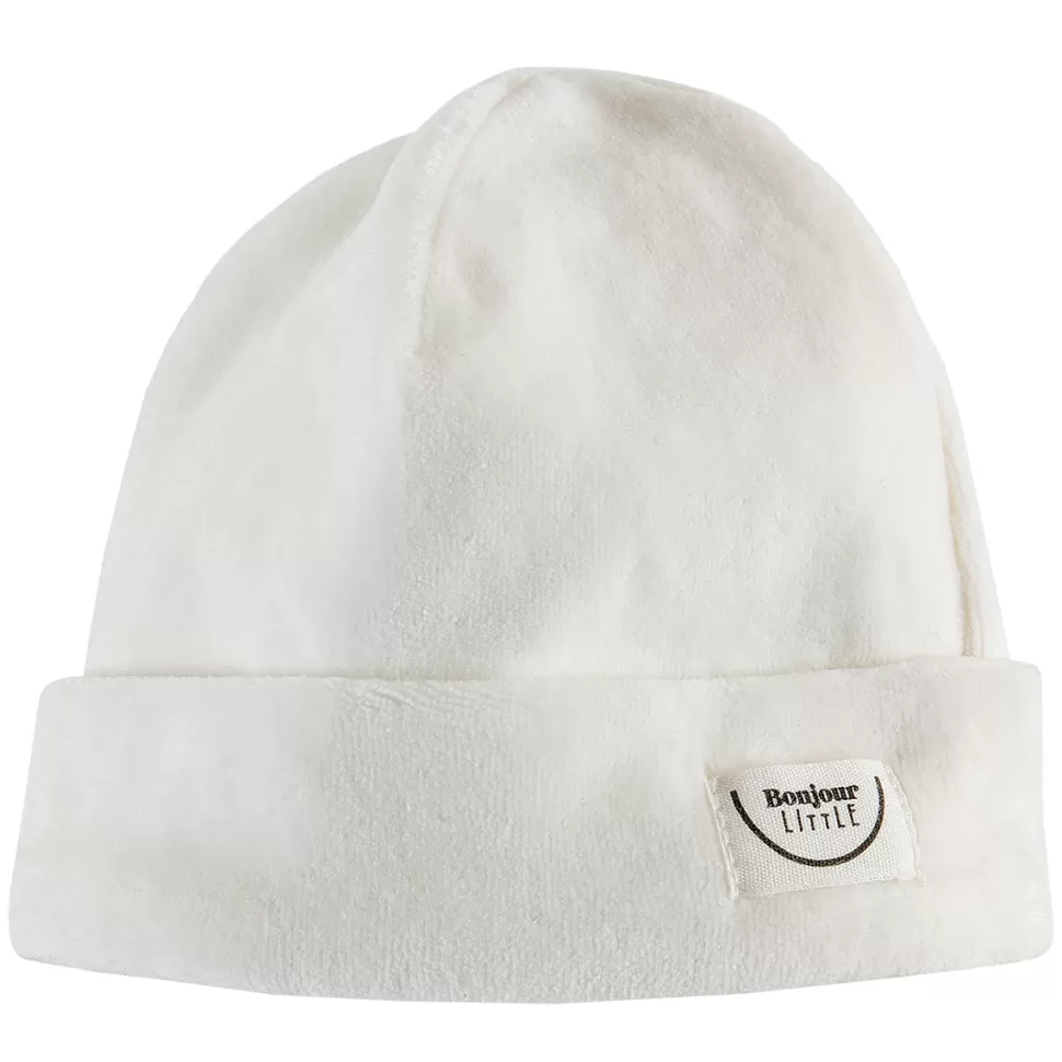 Bonjour Little Accessoires Bébé>Bonnet Nouveau-né Velours Cream - 0/3 Mois