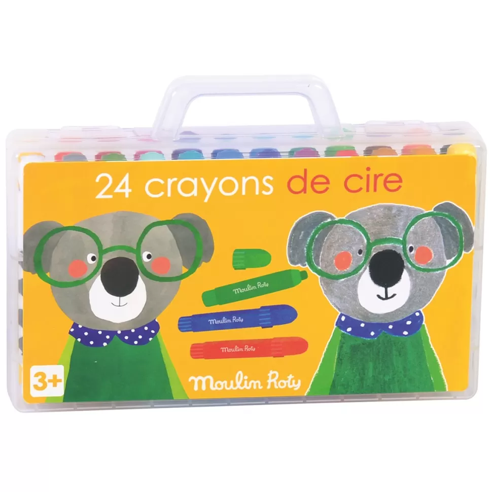 Moulin Roty Loisirs Créatifs>Boîte de 24 Crayons de Cire - Les Popipop