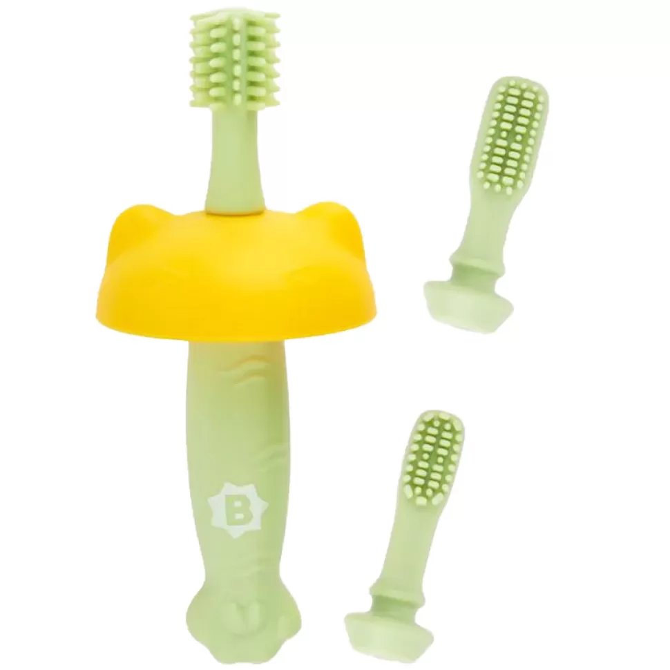 Badabulle Hygiène & Soin>Brosse à Dents Evolutive en Silicone - Vert