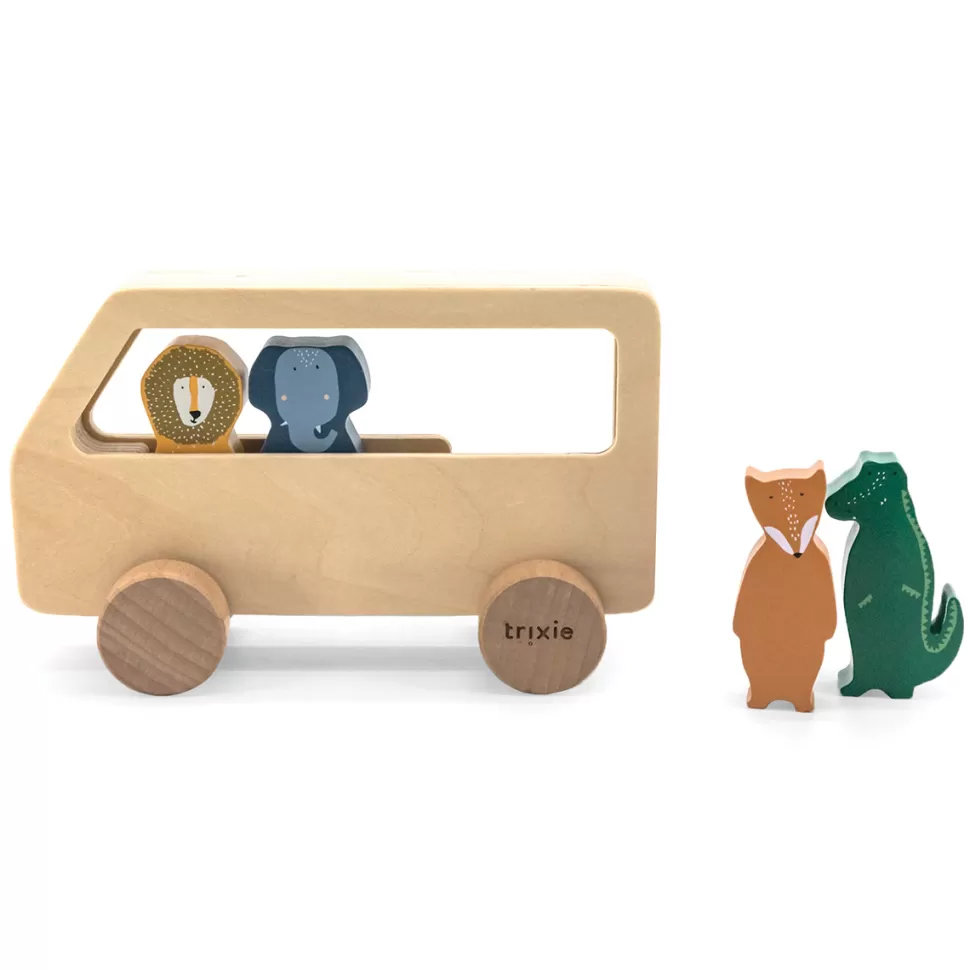 Trixie Baby Mes Premiers Jouets>Bus en Bois Animaux