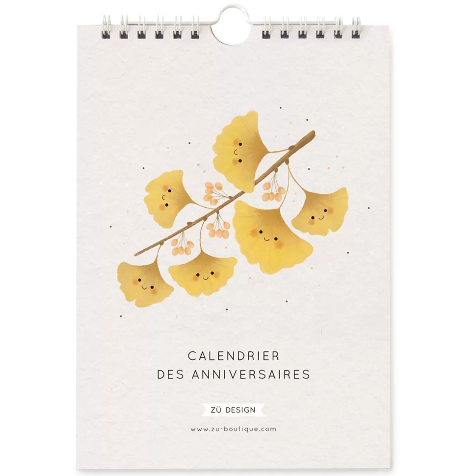 Zü Décoration>Calendrier des Anniversaires Ginko - 21 x 15 cm