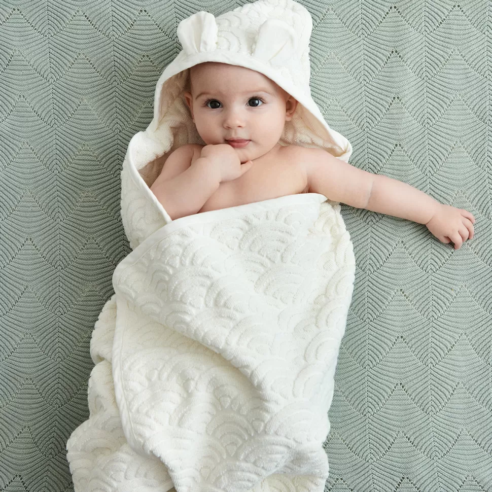 Camcam Copenhagen Sortie De Bain Personnalisée | Textile>Cape de Bain Bébé - Off White