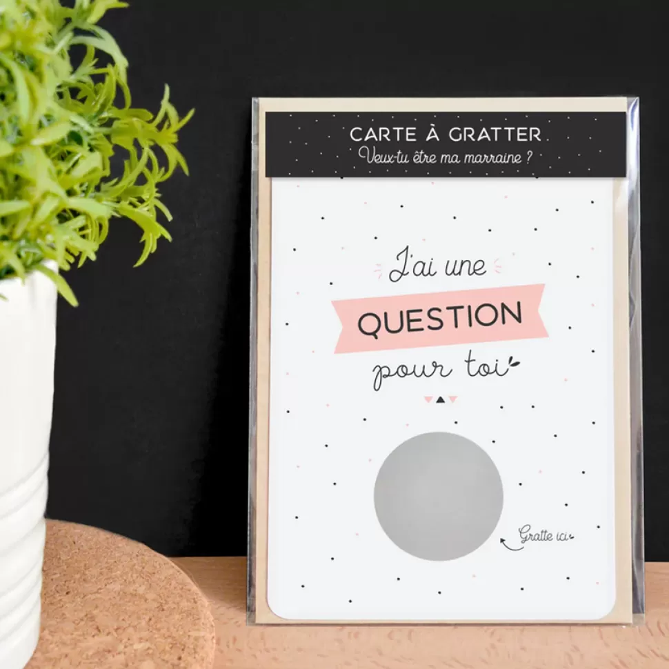 Manahia Décoration>Carte à Gratter - Veux-tu Être Ma Marraine ?