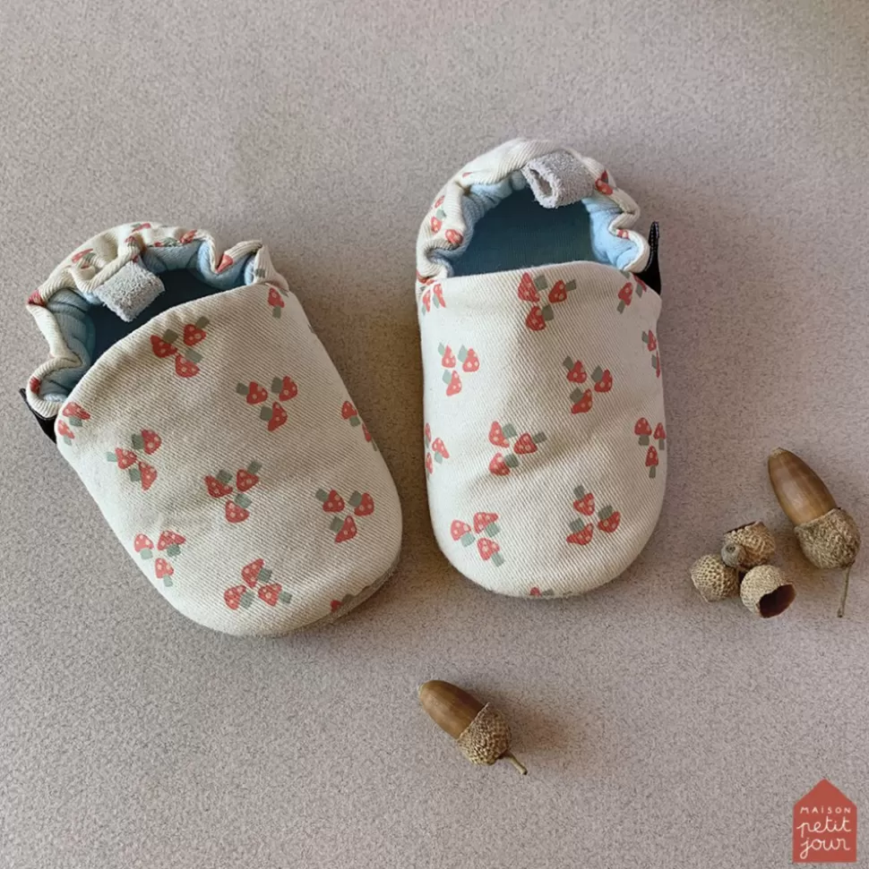 Maison Petit Jour Chaussons>Chaussons en Coton Les Champignons - 22/23