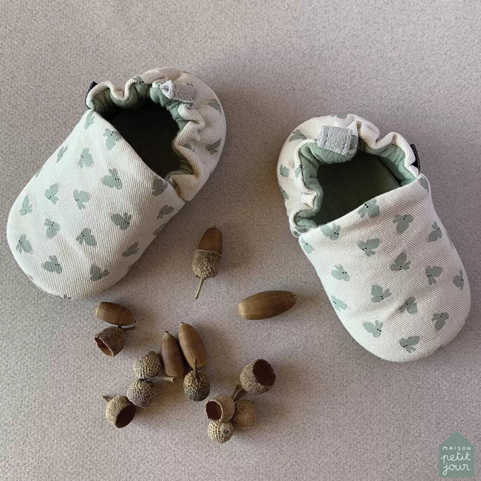 Maison Petit Jour Chaussons>Chaussons en Coton Les Lapins - 19/20