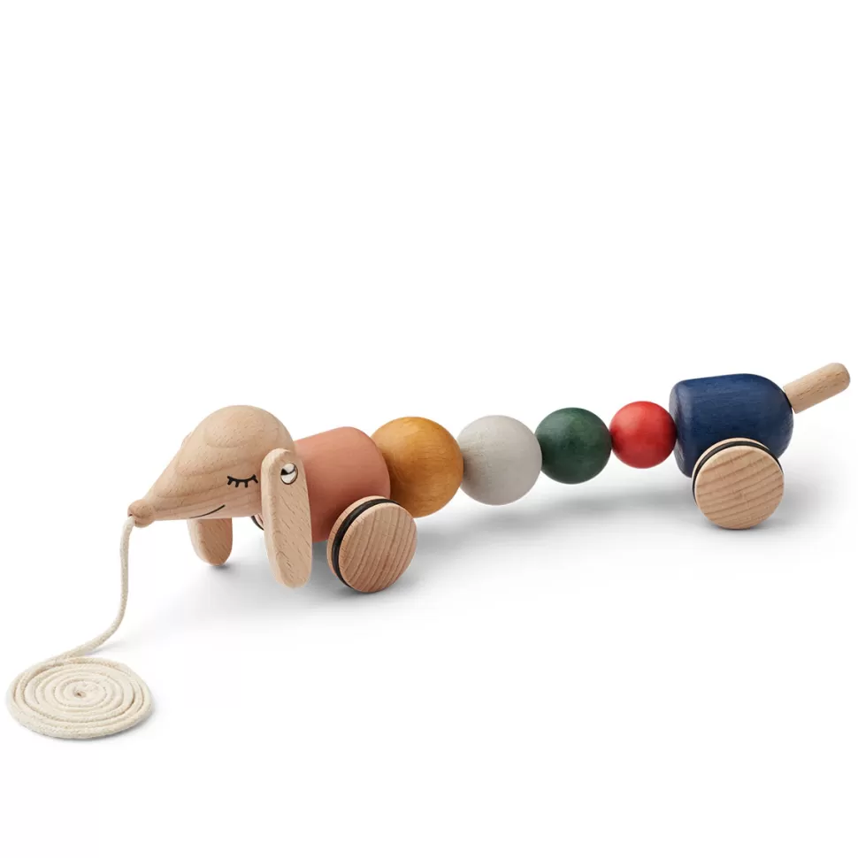 Liewood Mes Premiers Jouets>Chien à Tirer Barthes - Golden Caramel Multi Mix