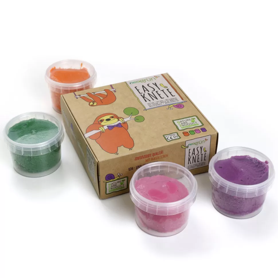 Neogrün Loisirs Créatifs>Coffret de 4 Pots de Pâte à Modeler Naturelle et Végan Loki