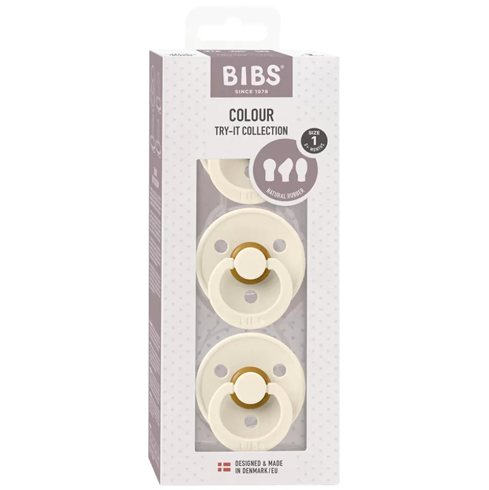 Bibs Succion>Coffret d'Essai Tétines Colours - Ivory