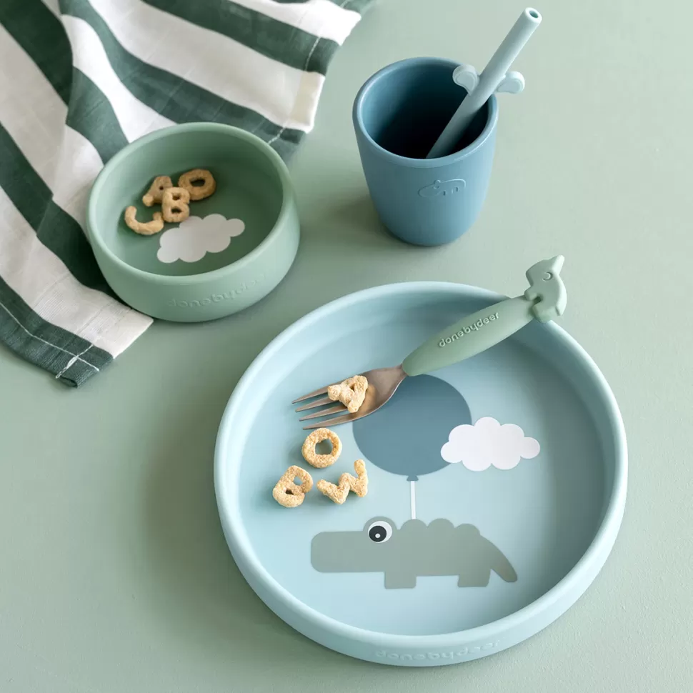 Done by Deer Repas>Coffret Repas 3 Pièces - Happy Clouds Bleu