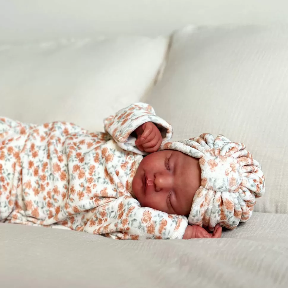 Bonjour Little Robe & Combinaison | Body & Pyjama>Combinaison Bébé Jour et Nuit Velours Californian Poppy - 1 Mois