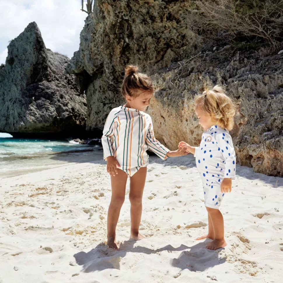 LÄSSIG Accessoires Bébé>Combishort de Bain Desert Aventure Rayures Rose Nature - 3/6 Mois