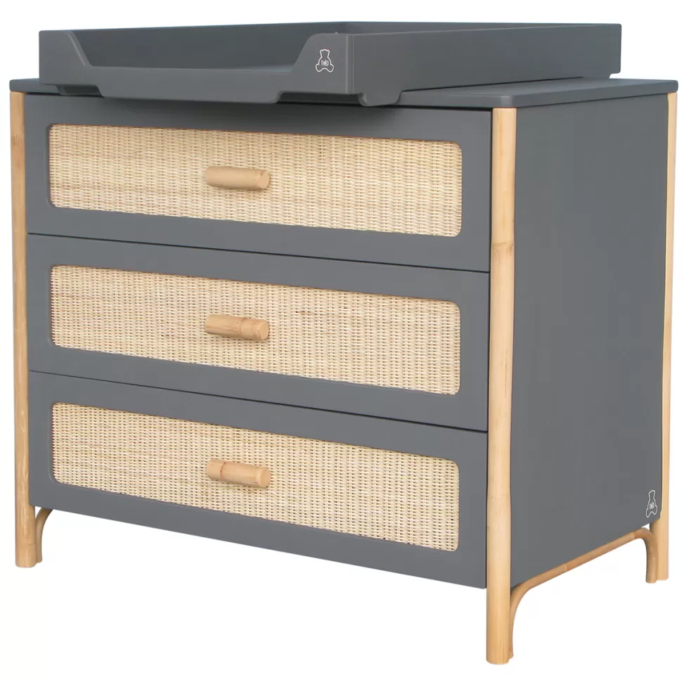 Théo Meuble Bébé>Commode en Rotin et Plan à Langer Océania - Silex