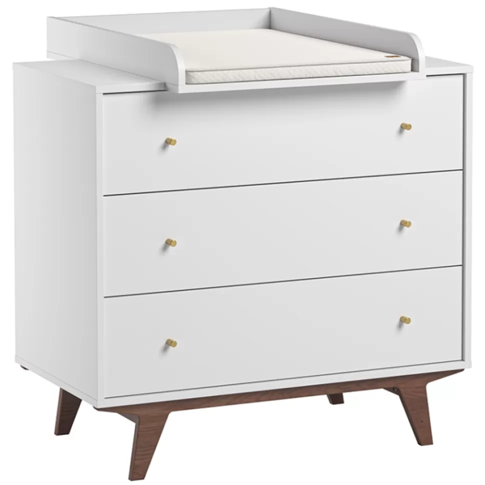 Vox Meubles Meuble Bébé>Commode et Plan à Langer Mid II - Noix et Blanc