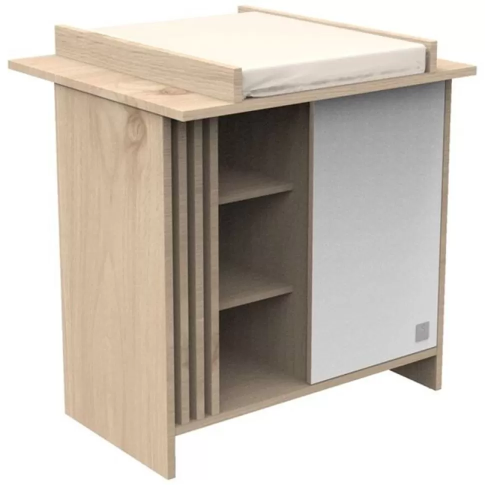 Sauthon Meuble Bébé>Commode et Plan à Langer Tokyo - Chêne Suave et Blanc