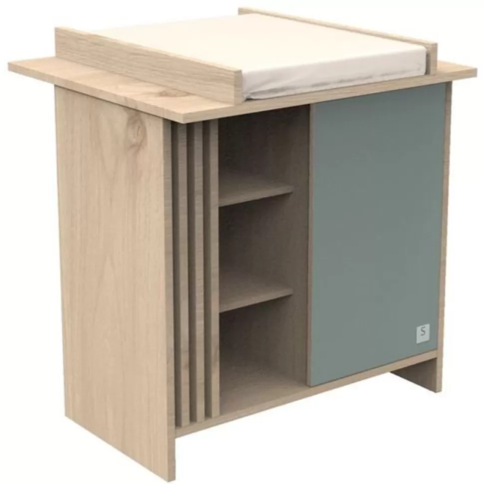 Sauthon Meuble Bébé>Commode et Plan à Langer Tokyo - Chêne Suave et Sauge