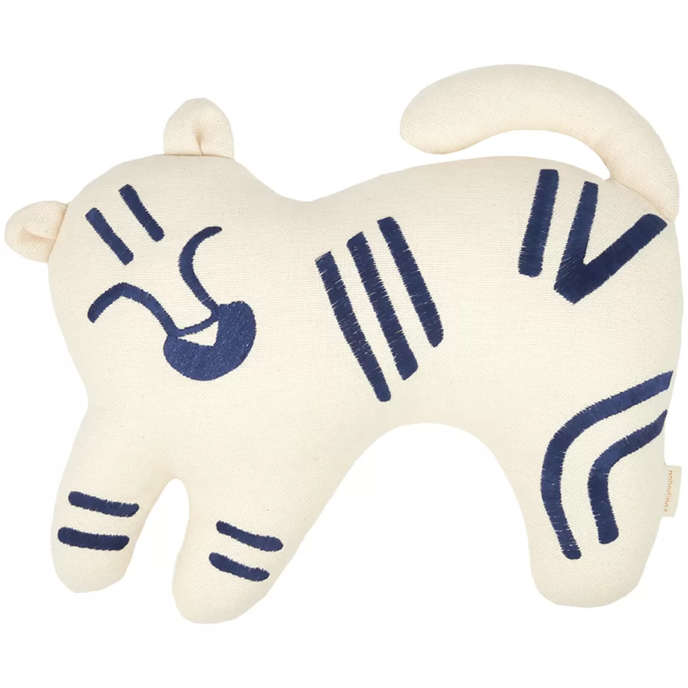 Nobodinoz Décoration>Coussin Brodé Landscape - Tigre Bleu Blue Natural