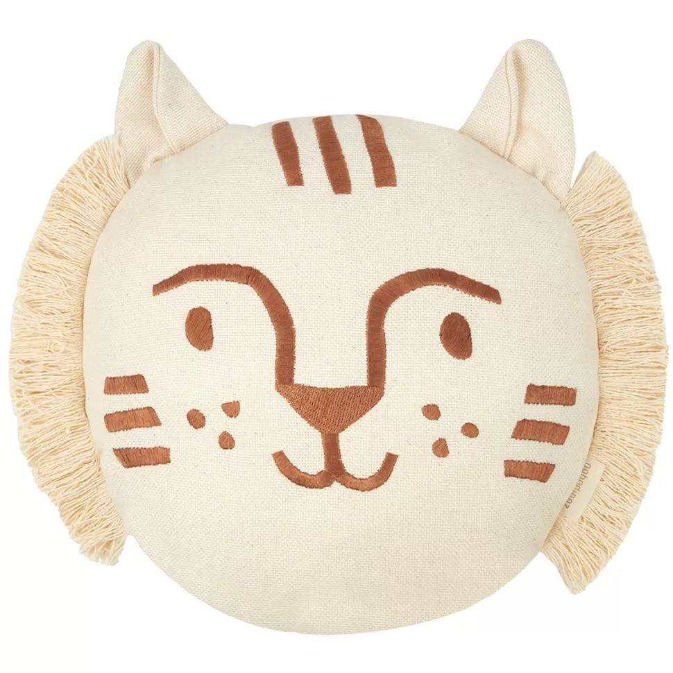 Nobodinoz Décoration>Coussin Brodé Landscape - Tigre Brown Natural