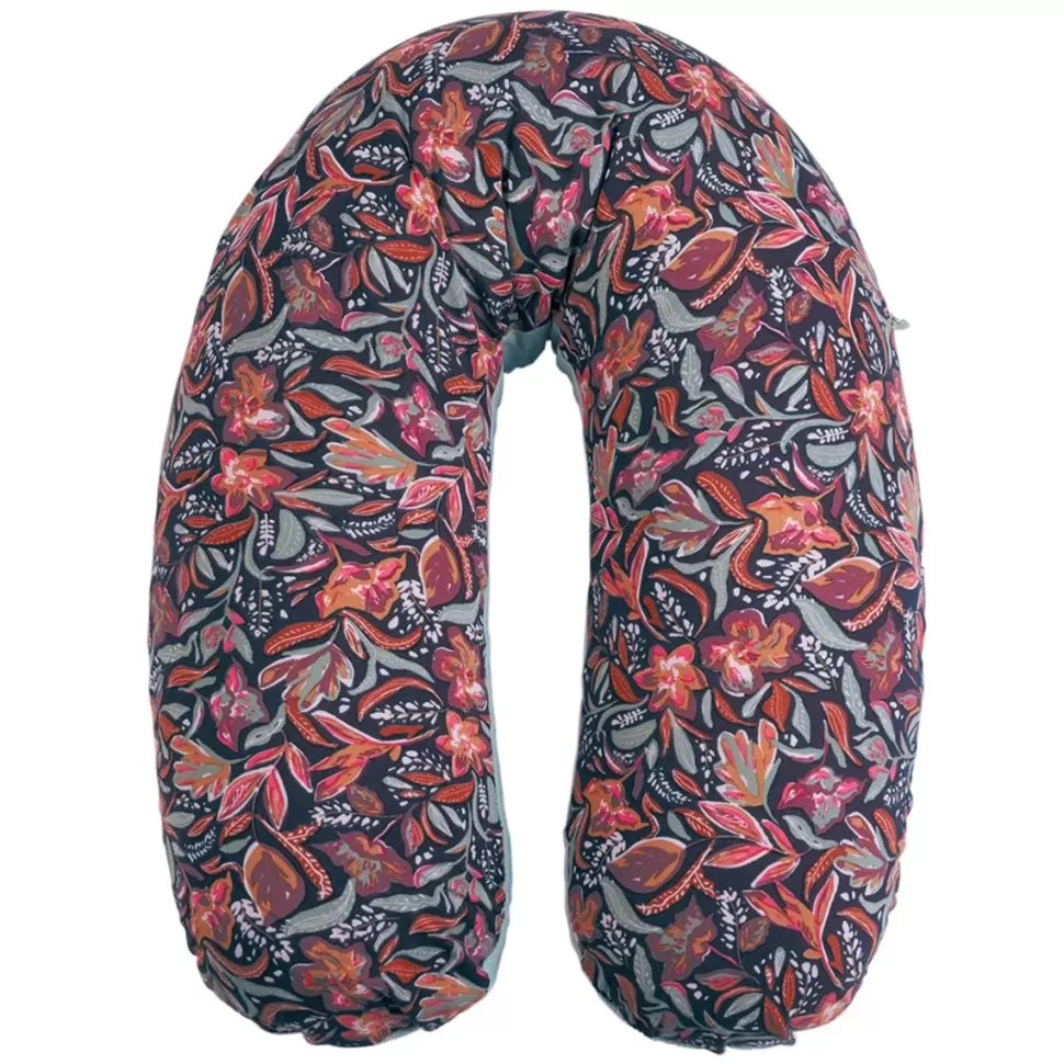 Candide Allaitement>Coussin de Maternité et d'Allaitement Jersey - Floral Vert de Gris