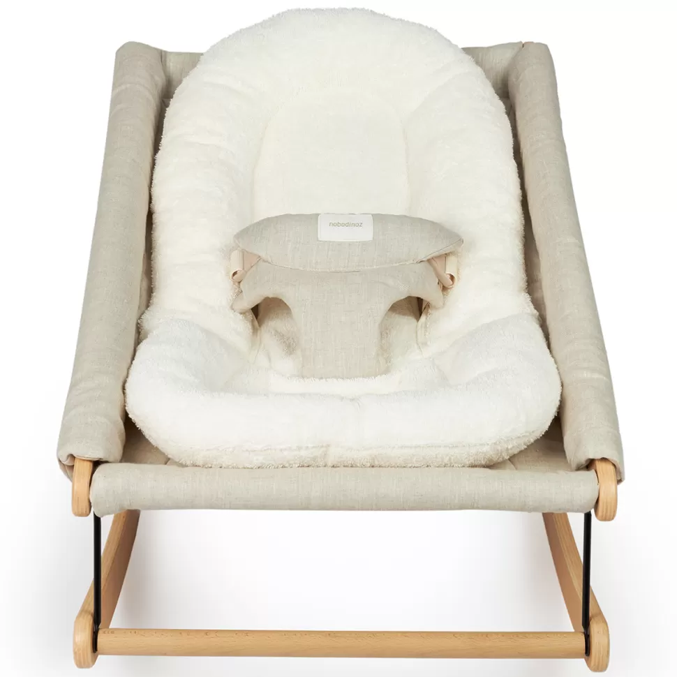 Nobodinoz Transat>Coussin de Transat pour Nouveau-né en Eponge de Coton Bio Growing Green - Naturel