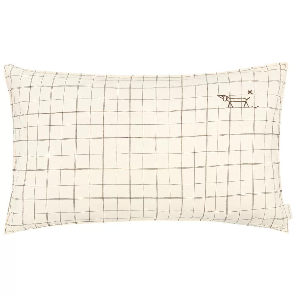 Nobodinoz Décoration>Coussin Rectangle L1N0 - Natural Grid