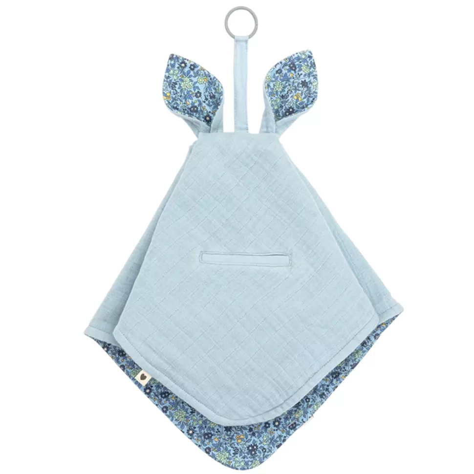 Bibs Succion>Doudou Attache Sucette Kangourou - Chamomile Lawn Baby Blue