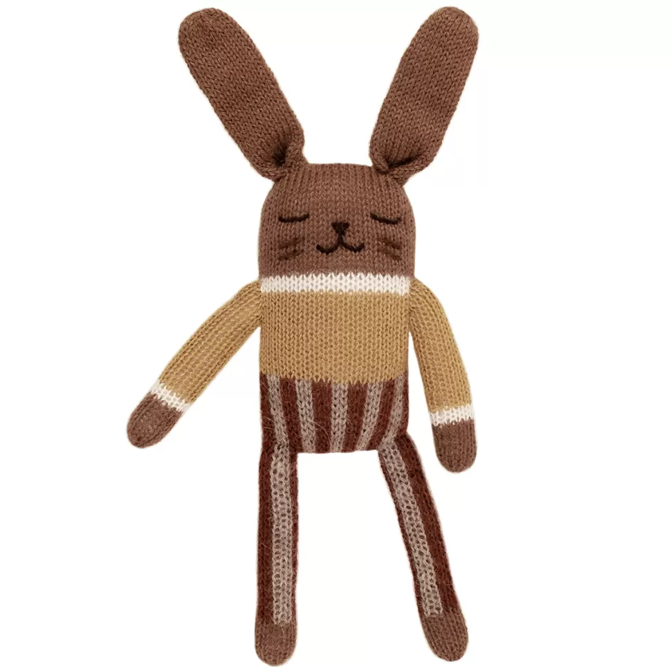 Main Sauvage Doudou>Doudou Lapin - Pantalon à Rayures Sienne