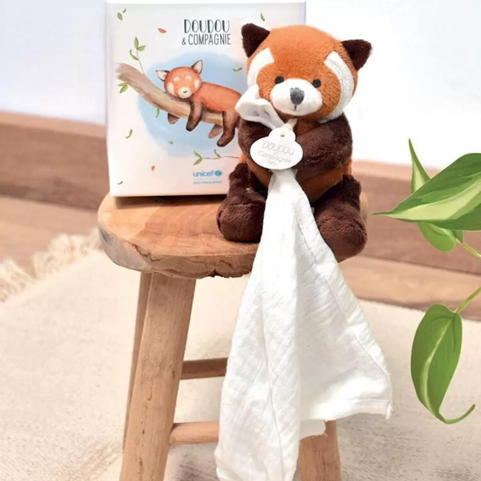 Doudou et Compagnie Doudou>Doudou Panda Roux UNICEF