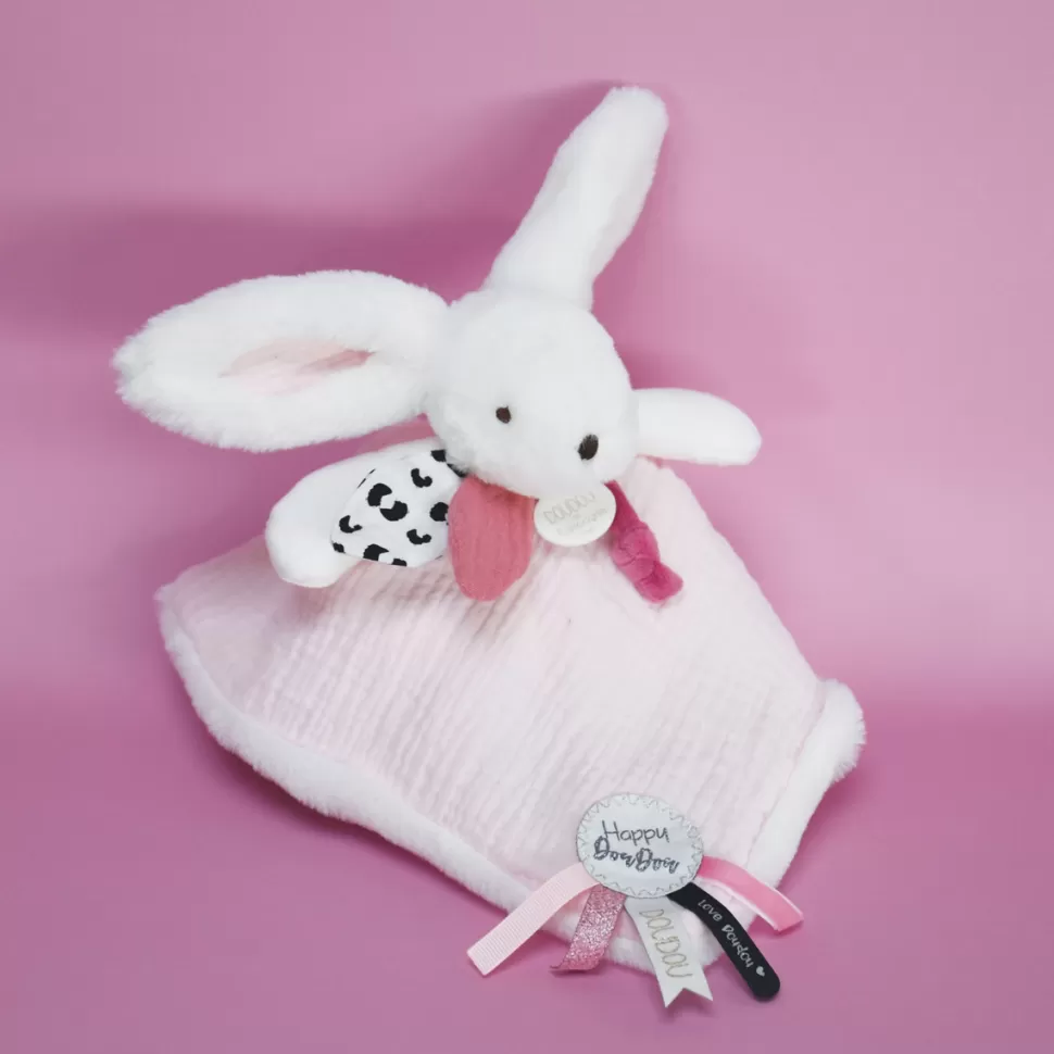 Doudou et Compagnie Doudou>Doudou Pompon Happy Blush - Rose