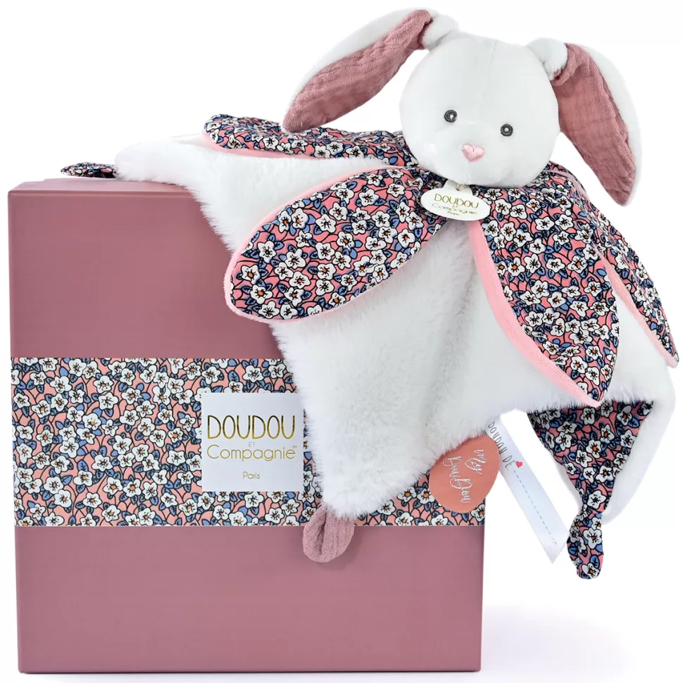 Doudou et Compagnie Doudou>Doudou Pétale Lapin Boh'aime - Blanc