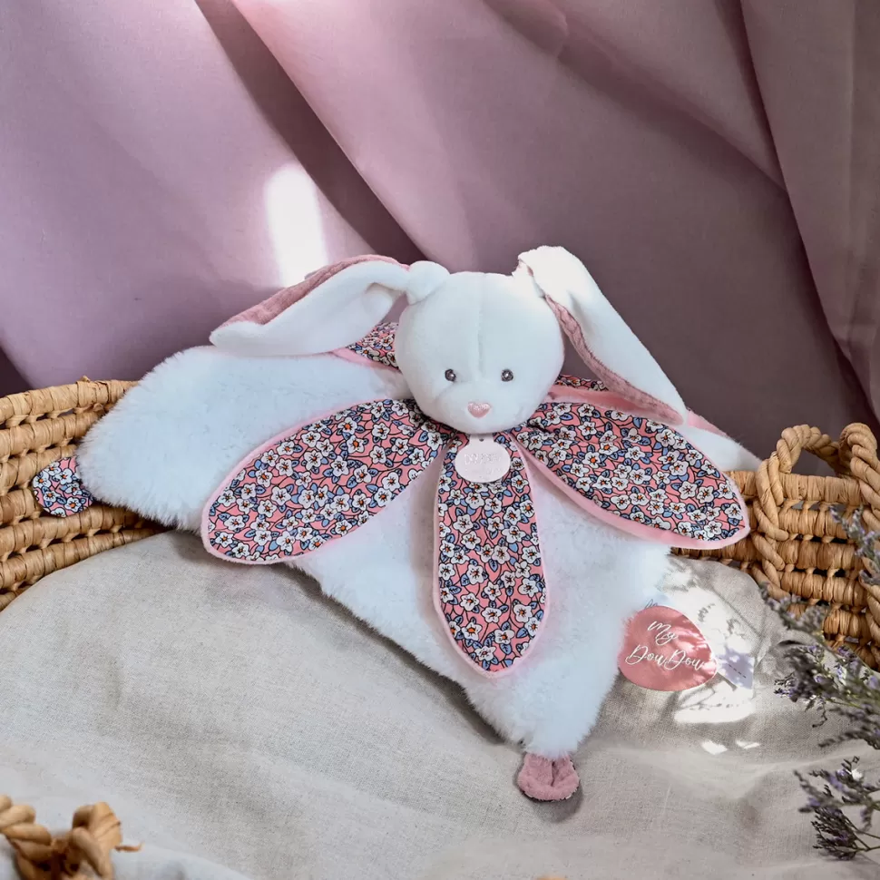 Doudou et Compagnie Doudou>Doudou Pétale Lapin Boh'aime - Blanc