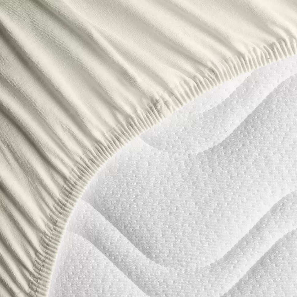 Kadolis Literie Bébé>Drap Housse Jersey de Coton Bio Ecru - 70 x 140 cm
