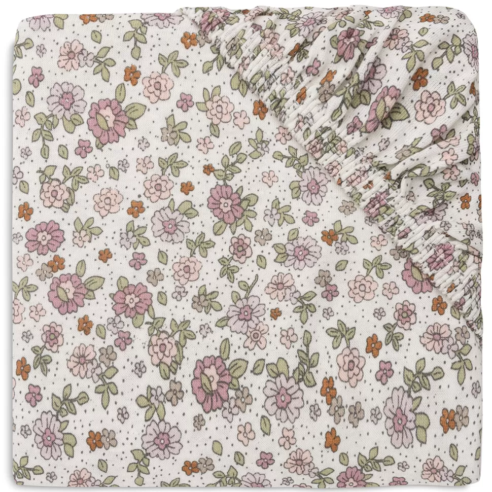 Jollein Literie Bébé>Drap Housse Jersey Retro Flowers - 70 x 140 cm