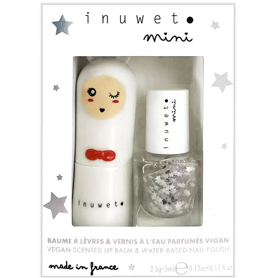 Enfant inuwet Cosmétique Enfant>Duo de Baume à Lèvres Lapin et Vernis à l'Eau - Etoile