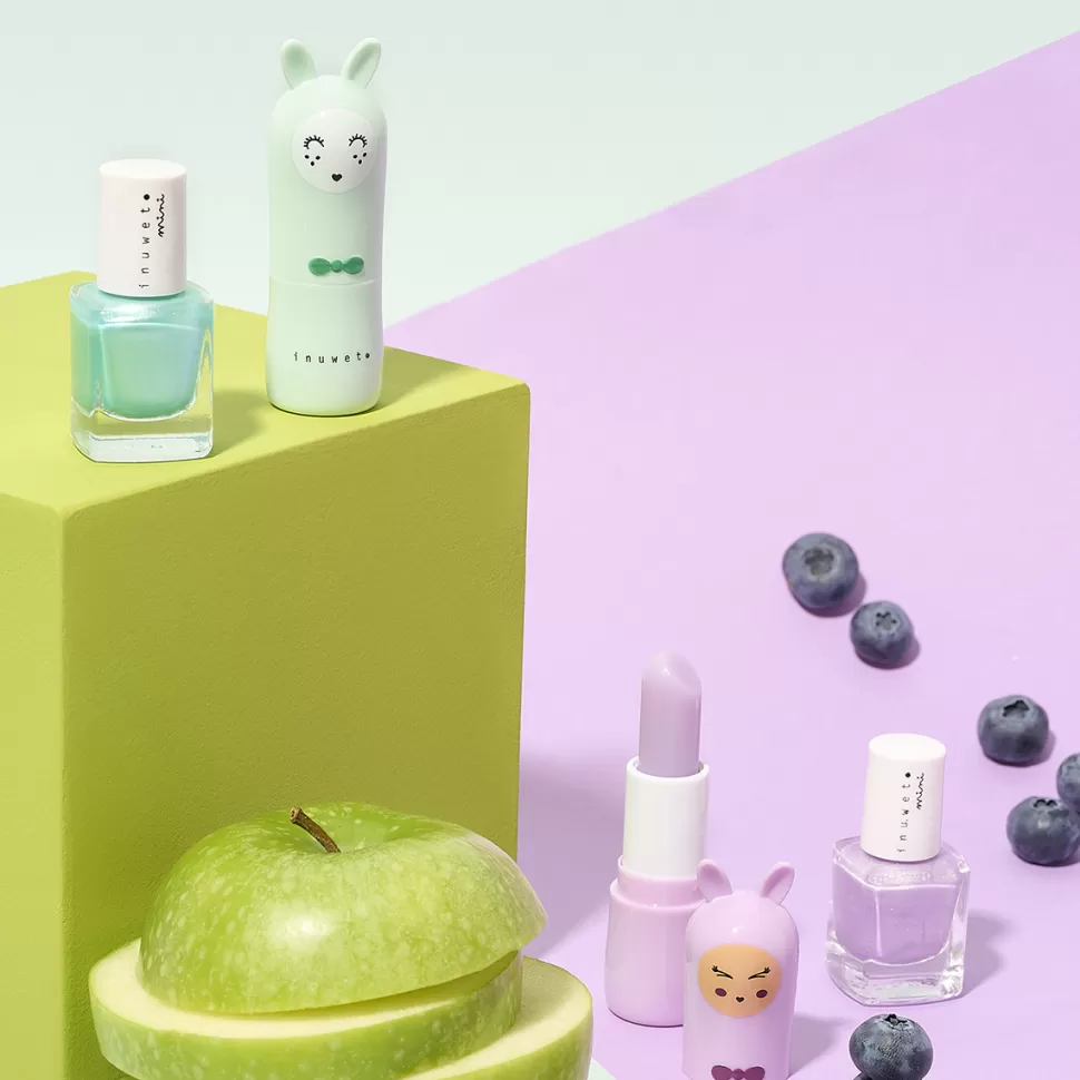 Enfant inuwet Cosmétique Enfant>Duo de Baume à Lèvres Lapin et Vernis à l'Eau - Pomme