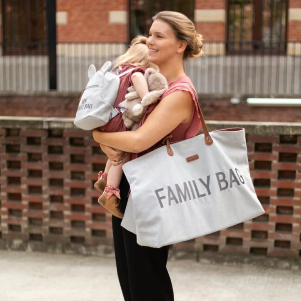 Childhome Sac À Langer>Family Bag Canvas - Gris