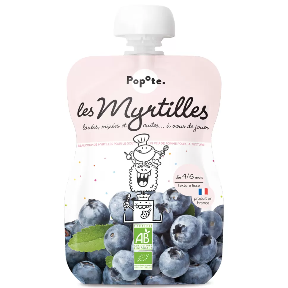 Popote Nourriture Bébé>Gourde Repas Bio Myrtilles - 120 g